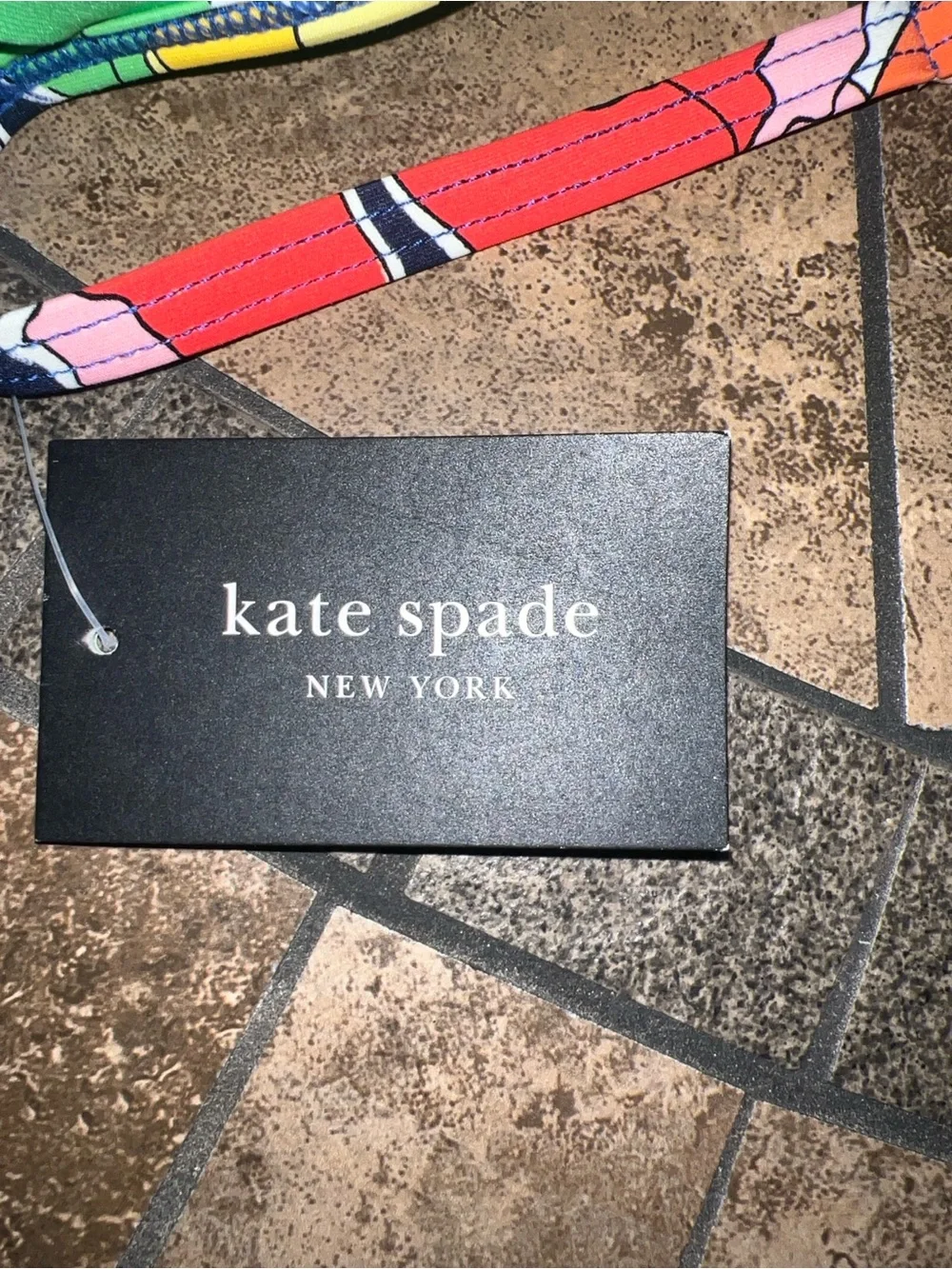 Kate Spade Women's Printed Tie-Front Bikini Top Size Medium